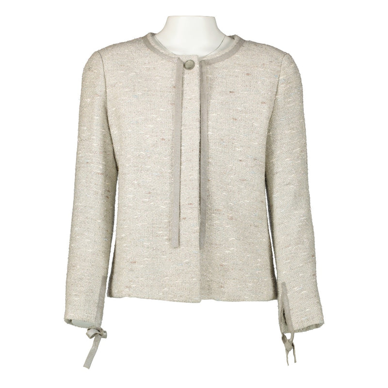 Chanel 99A Silver Shimmer Tweed Jacket