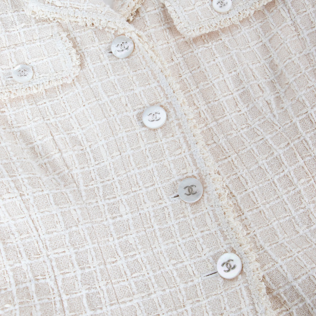Veste en tweed ivoire Chanel Printemps 1997 - Taille FR36