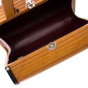 koop veiig online jou tweedehands Chanel Limited Wooden Leather Trunk Case Handbag