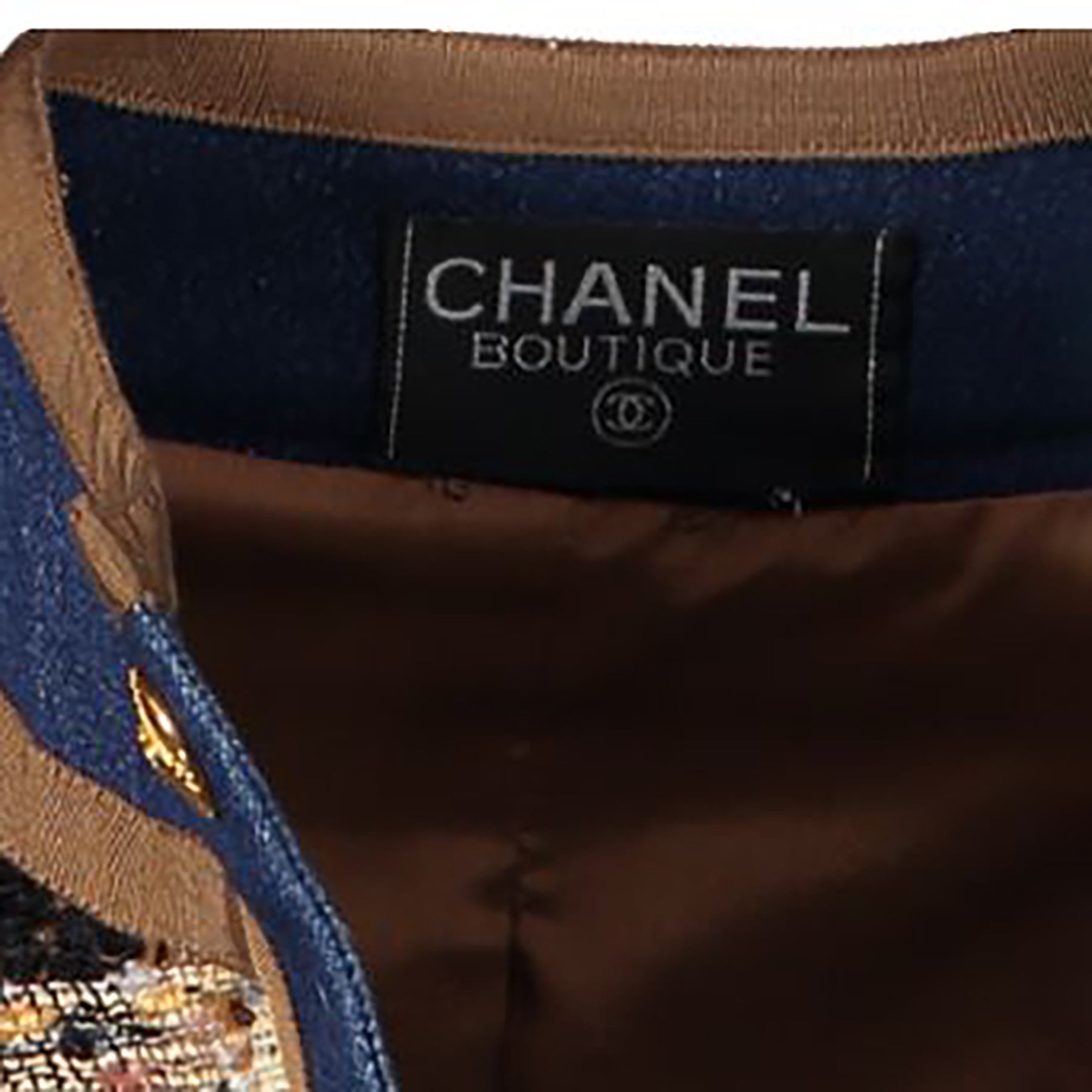 Chanel 1991 Bruine Tweed en Denim Jas