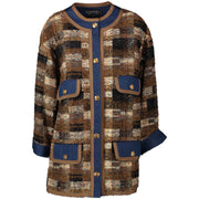 Chanel Brown Tweed and Denim Jacket voor de beste prijs bij Labellov tweedehands