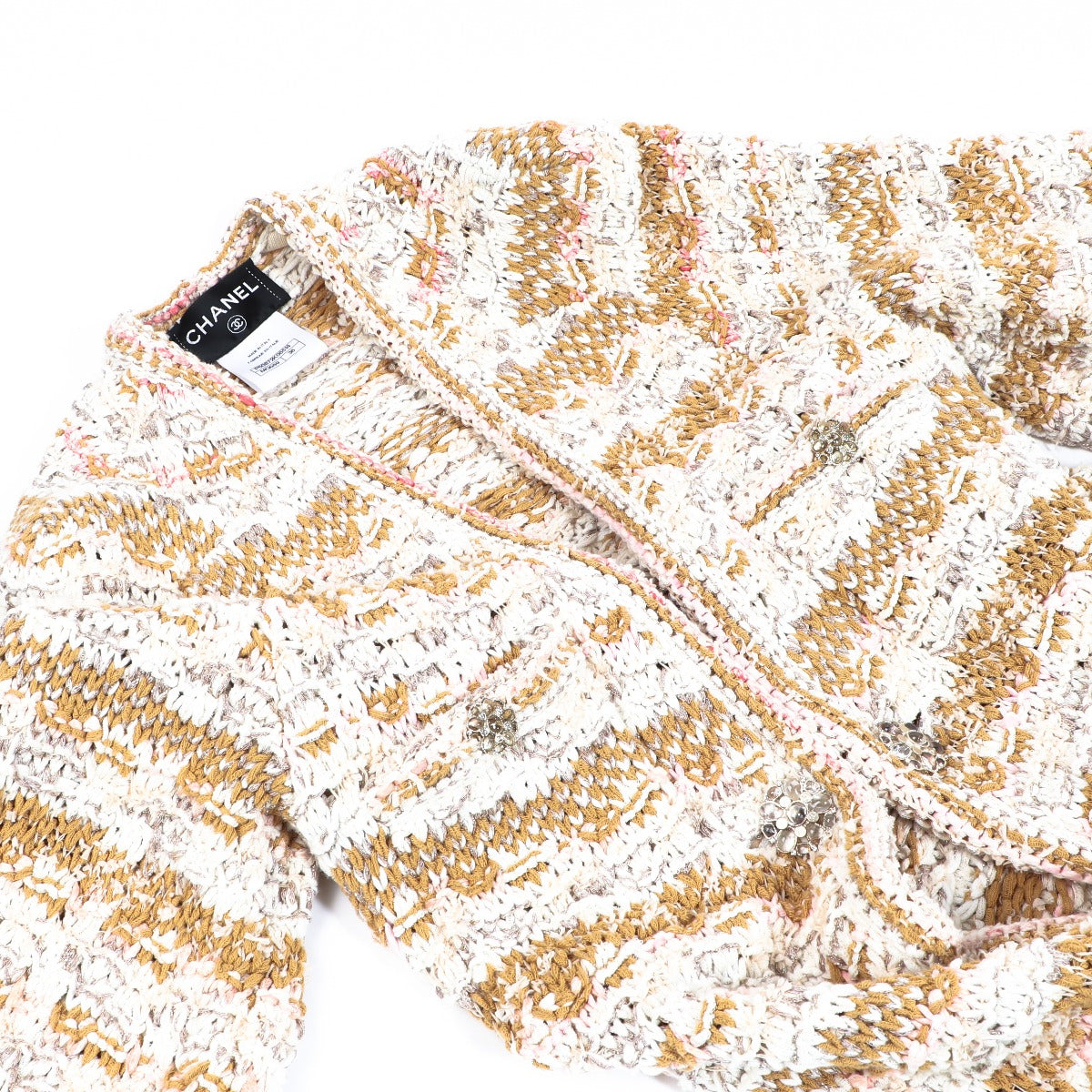 Cardigan Chanel Croisière 2015 en tweed multicolore - Taille 36