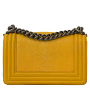 Chanel Small Yellow Galuchat Stingray Boy Bag very rare