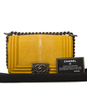 Chanel Small Yellow Galuchat Stingray Boy Bag acheter en ligne seconde main