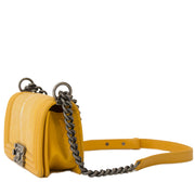 skip the waitinglist shop safe online your secondhand Chanel Small Yellow Galuchat Stingray Boy Bag