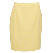 Chanel Pastel Yellow Tweed Skirt and Blazer Set - size FR44