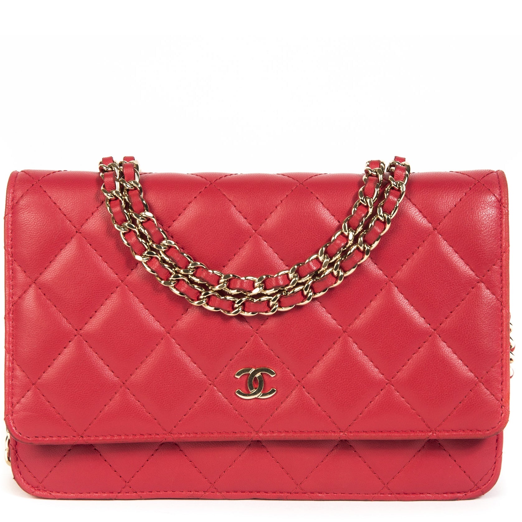 Chanel Framboise Lamsleer Classic Wallet On Chain