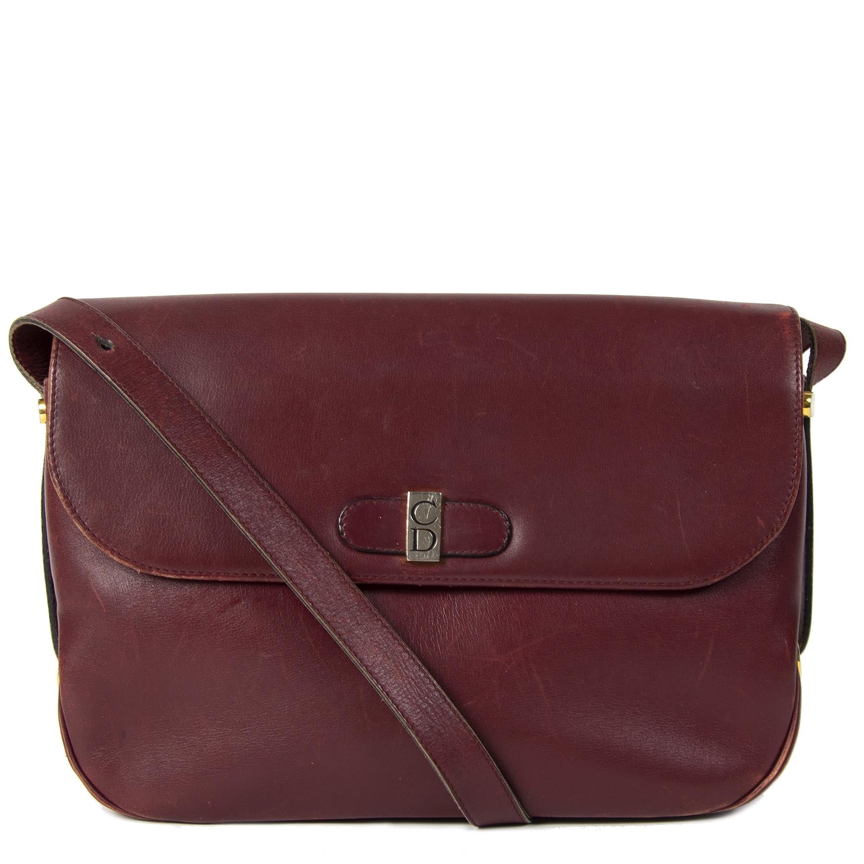 Authentieke tweedehans Christian Dior Vintage Bordeaux Crossbody Bag juiste prijs veilig online winkelen LabelLOV webshop luxe merken winkelen Antwerpen België mode fashion