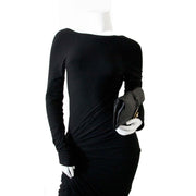 chloe black leather turn-lock clutch now for sale at labellov vintage fashion webshop belgium