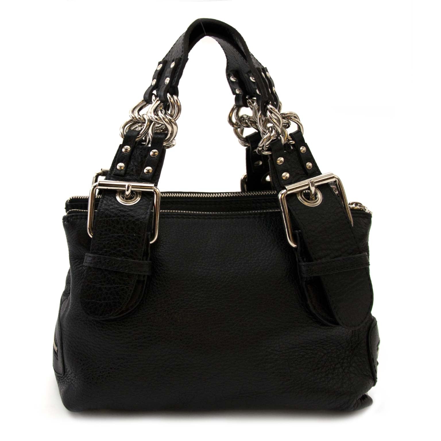 chloé black leather buckle bag now for sale at labellov vintage fashion webshop belgium