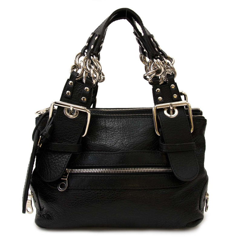 chloé black leather buckle bag now for sale at labellov vintage fashion webshop belgium