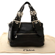 chloé black leather buckle bag now for sale at labellov vintage fashion webshop belgium