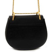 chloe black drew textured-leather shoulder bag now for sale at vintage fashion webshop belgium