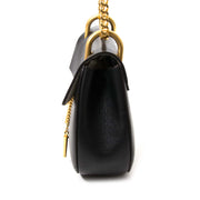 chloe black drew textured-leather shoulder bag now for sale at vintage fashion webshop belgium