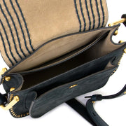 Chloé hudson small blue suede crossbody bag now for sale at labellov vintage fashion webshop belgium