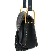Chloé hudson small blue suede crossbody bag now for sale at labellov vintage fashion webshop belgium