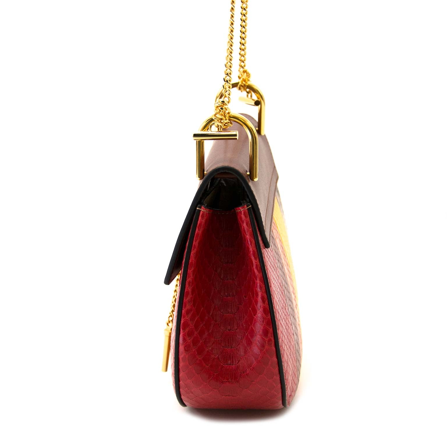 safe online shopping at labellov vintage fashion webshop with chloé drew multicolor python crossbody tas