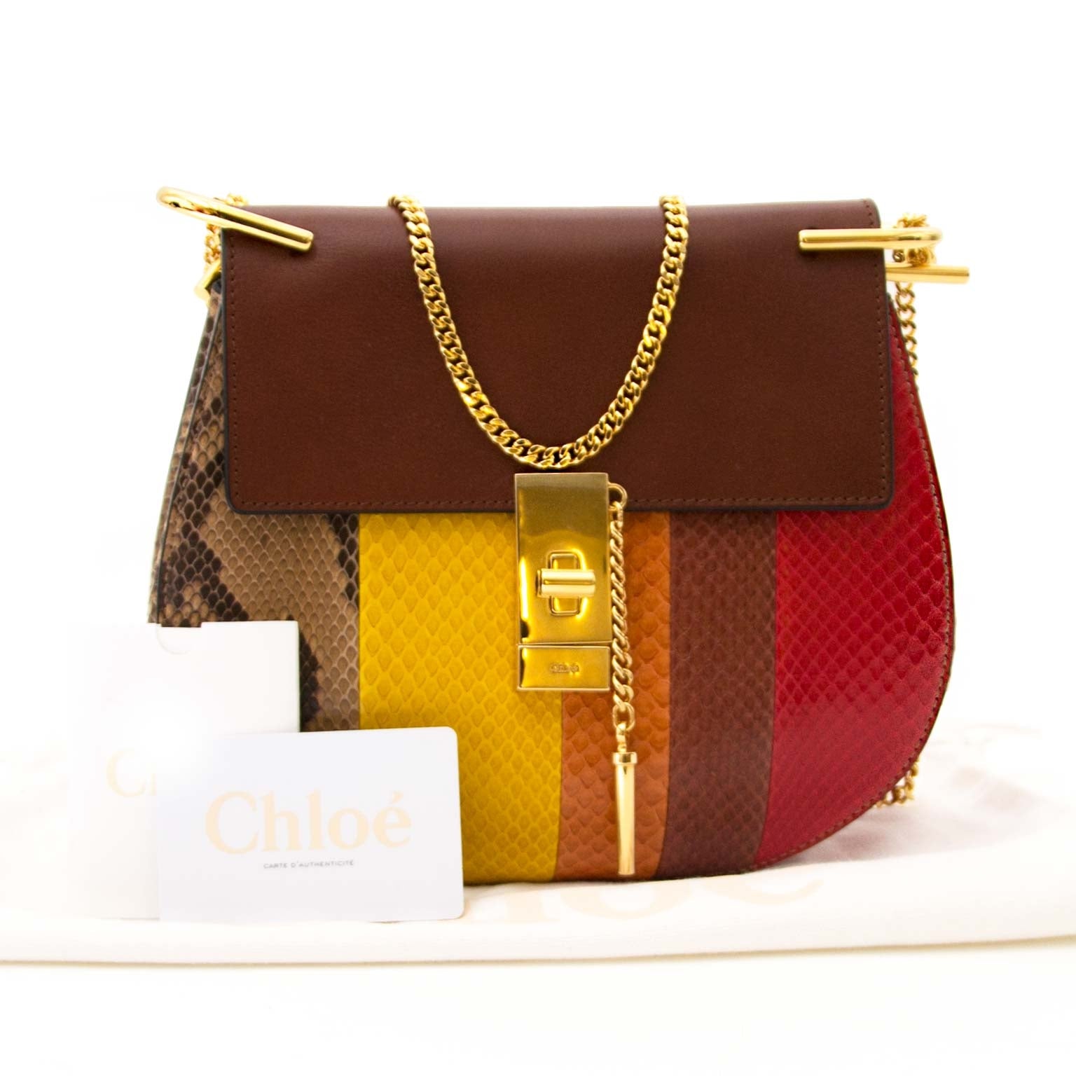 chloé drew multicolor python crossbody bag now for sale at labellov vintage fashion webshop belgium
