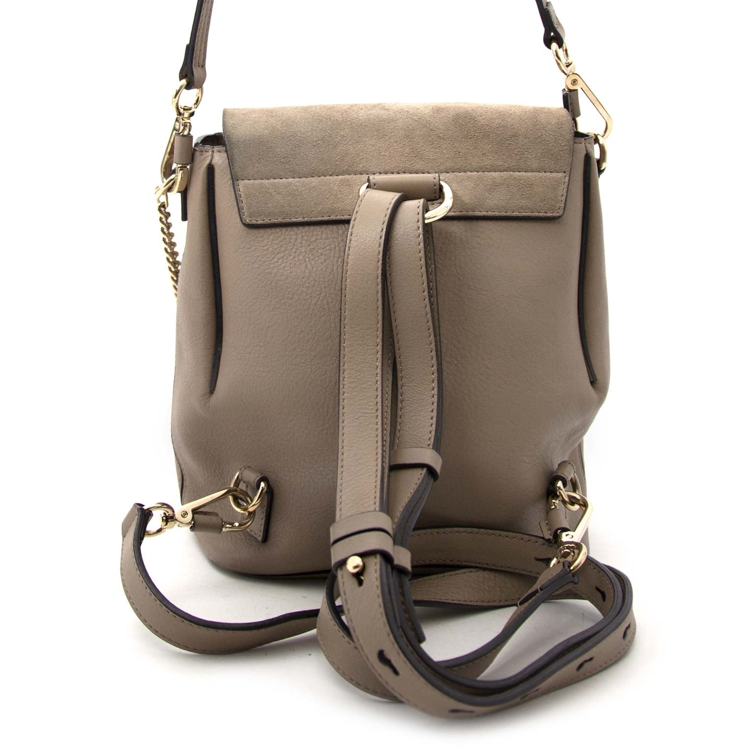 Chloé Faye Small Backpack Taupe Leather – Labellov