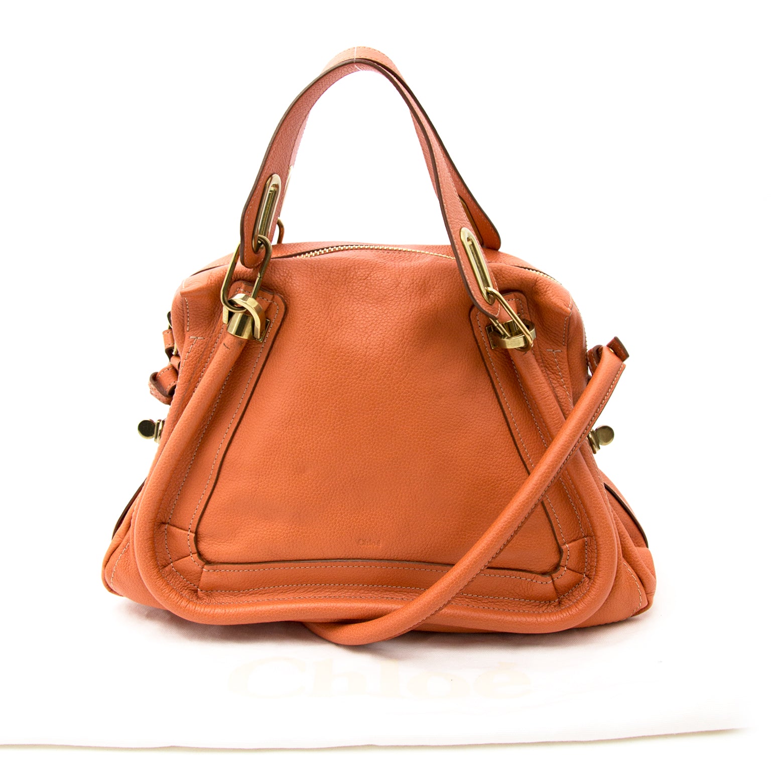 2dehands merkhandtassen kopen aan de beste prijs Chloé Orange Medium Paraty Bag