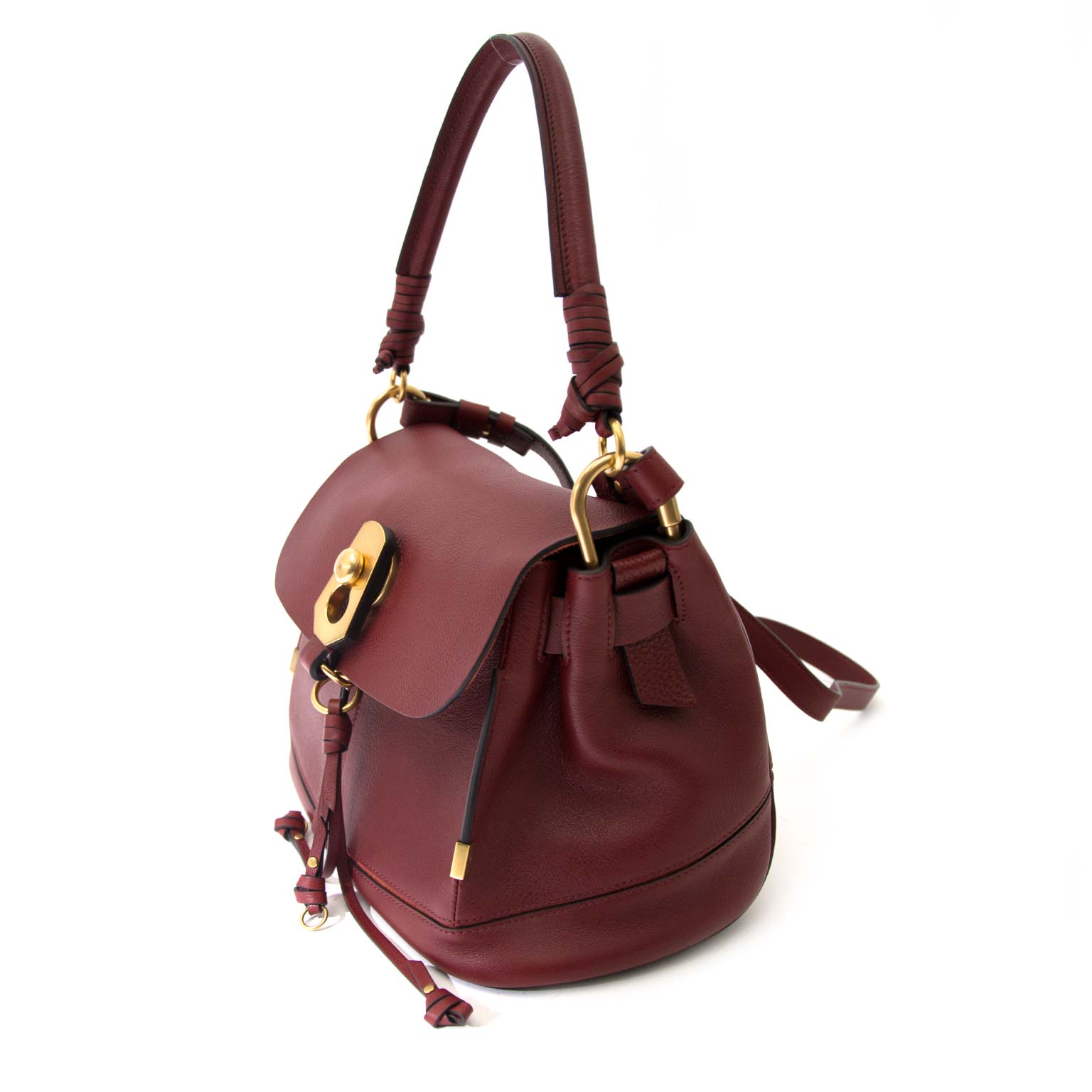 skip the waitinglist shop your *NEVER USED* Chloé Sienna Red Owen Flap Suède Calfskin Bag