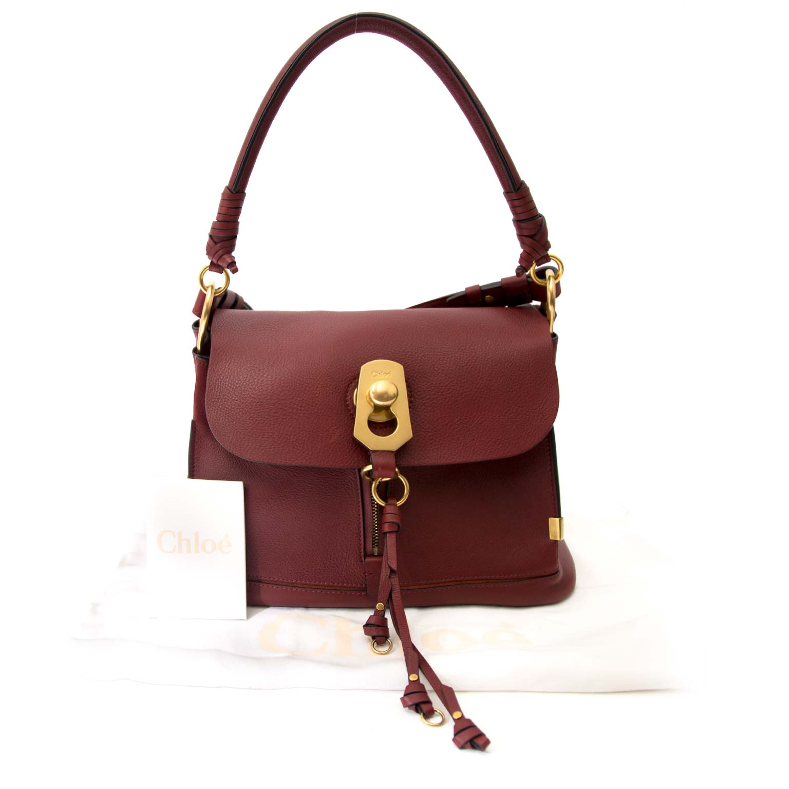 koop veilig online tegen de beste prijs *NEVER USED* Chloé Sienna Red Owen Flap Suède Calfskin Bag