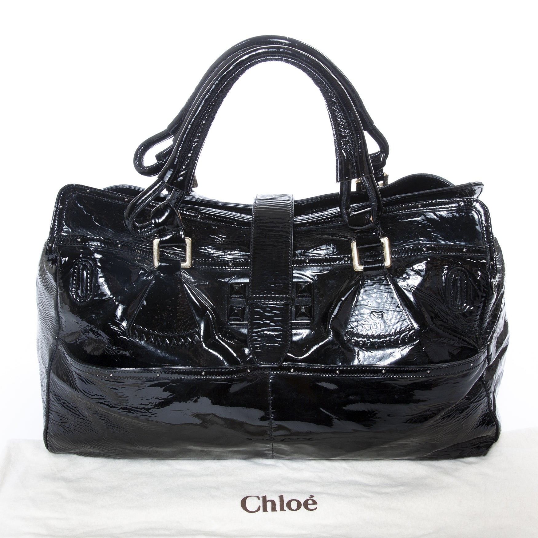 achetez Chloé Black Patent Shopper chez labellov