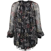 Chloé Blue Silk Flower Blouse - Size 34 - second hand designer items online shopping