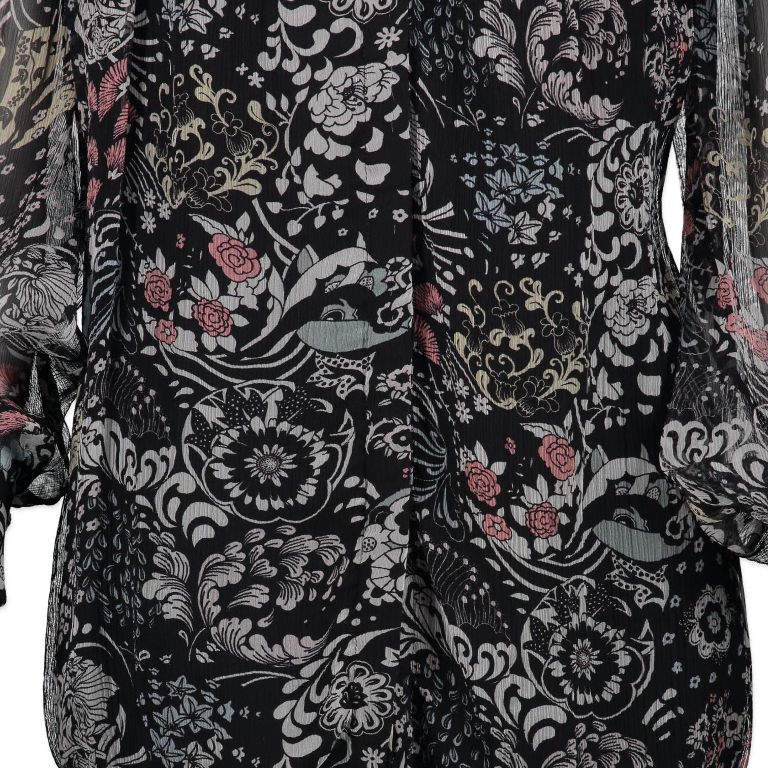 Chloé Blue Silk Flower Blouse - Size 34 - designer clothing for you