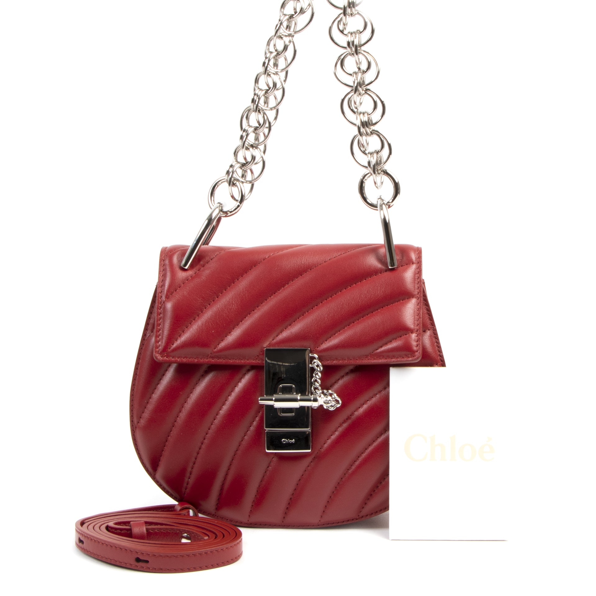 Chloé Red Dahlia Leather Drew Bijoux Bag