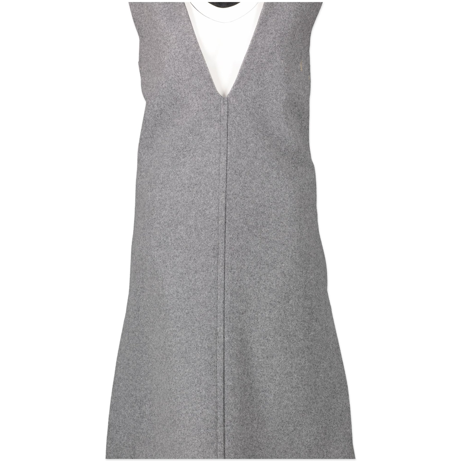 Chloé Grey V-neck Wool Felt Dress available at Labellov secondhand luxury in Antwerp