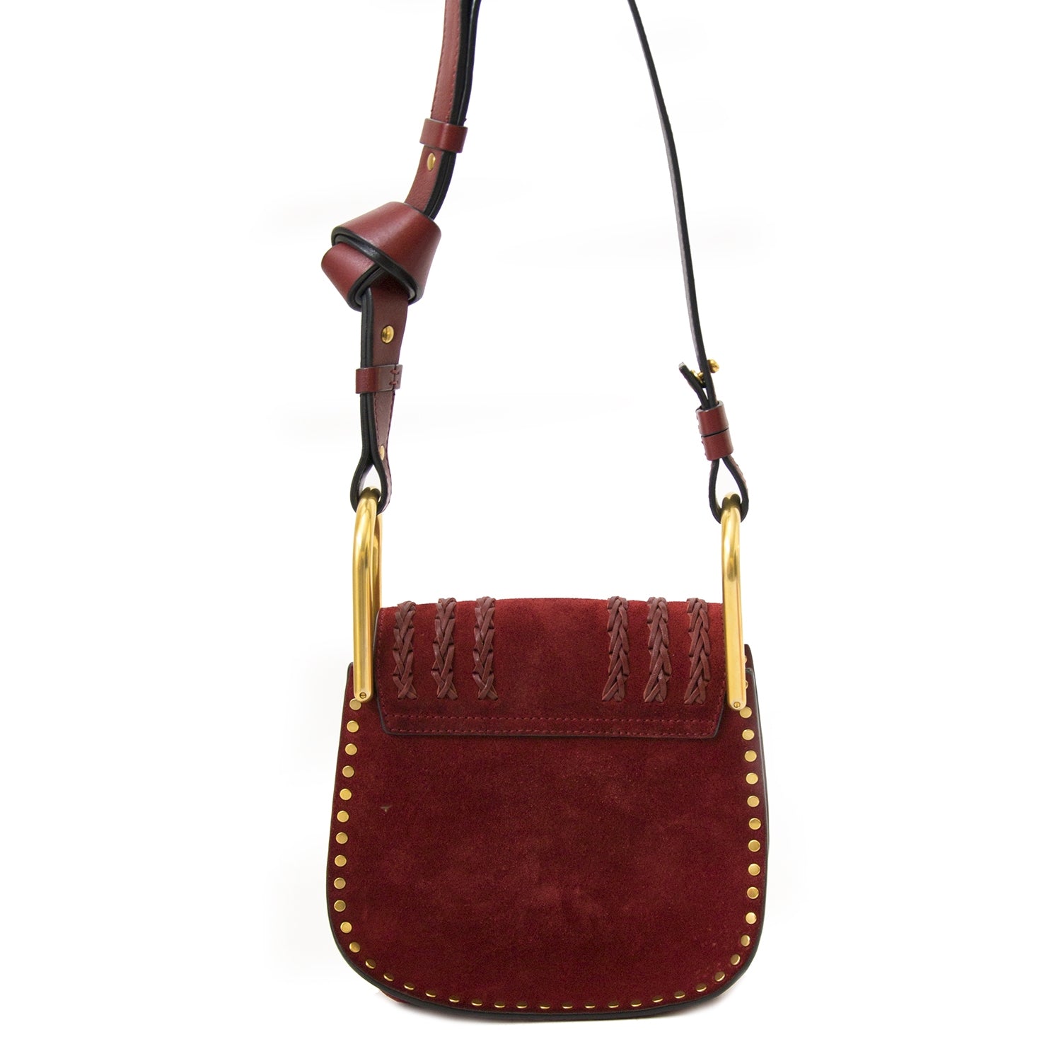 Chloe Hudson Mini Tasseled Bordeaux Suede Leather Cross Body Bag