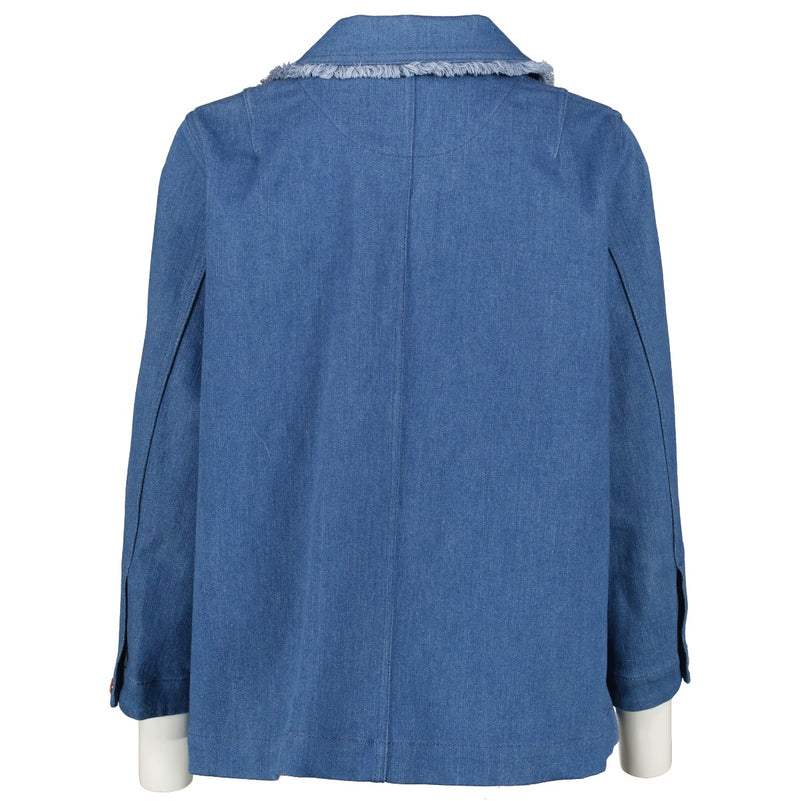 Chloé Two-tone Frayed Denim Jacket