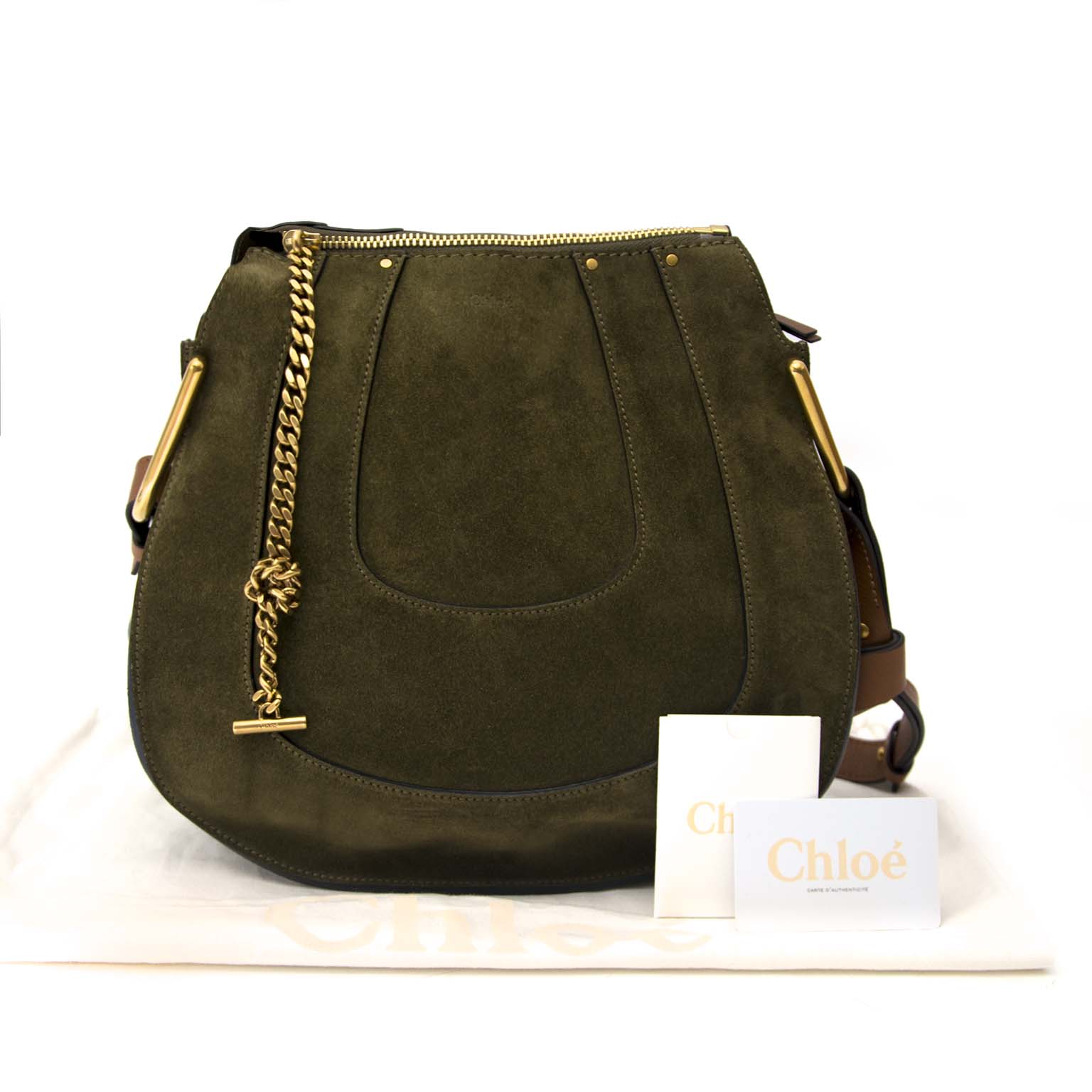 shop safe online *NEVER USED* Chloé Small Suède Hayley Hobo Bag