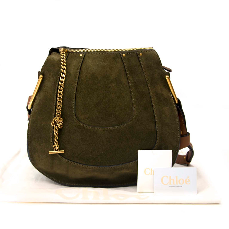 shop safe online *NEVER USED* Chloé Small Suède Hayley Hobo Bag