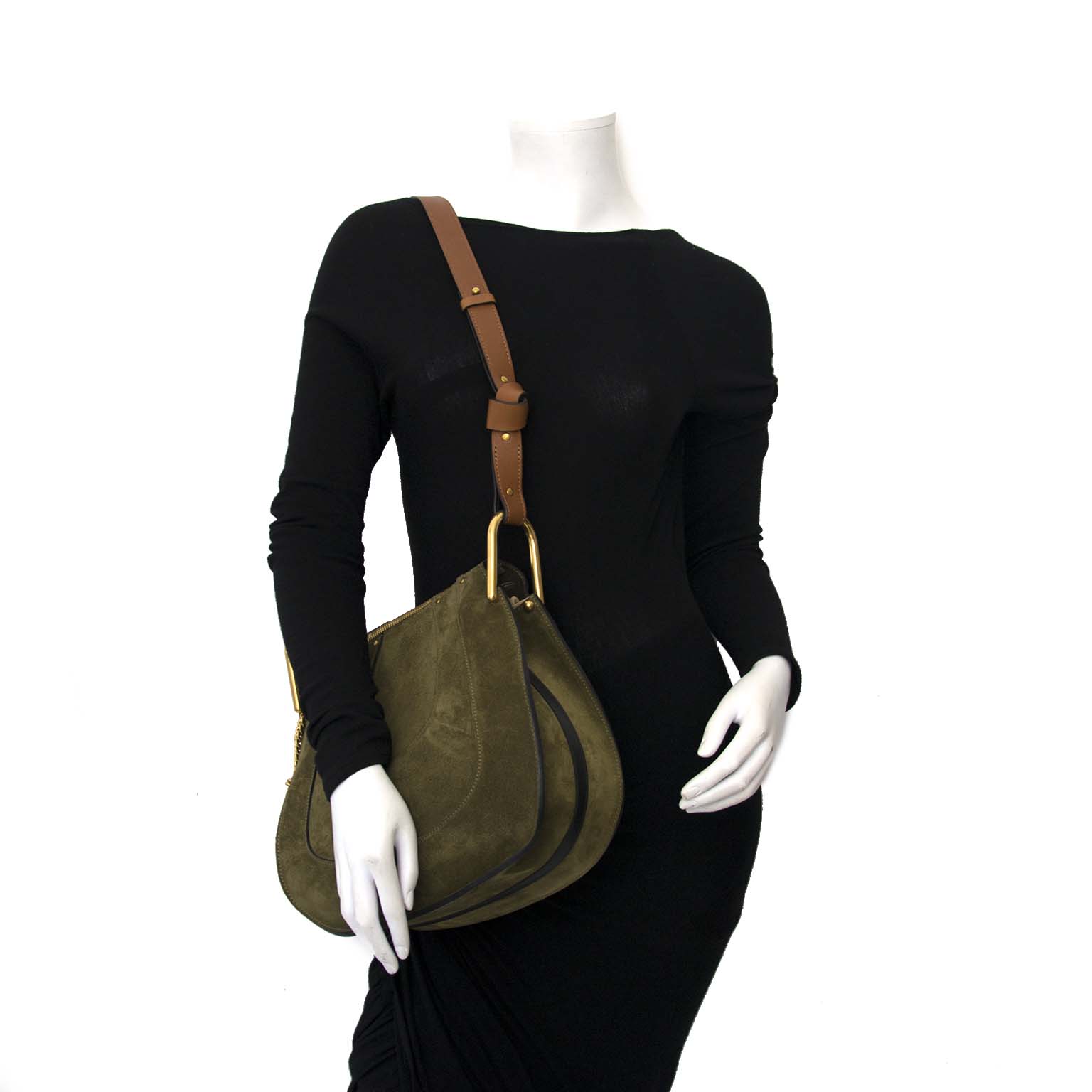 *NEVER USED* Chloé Small Suède Hayley Hobo Bag online secondhand luxury brand new outlet price