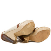 Chloé Beige Lucite Wooden Wedges- Size 38,5