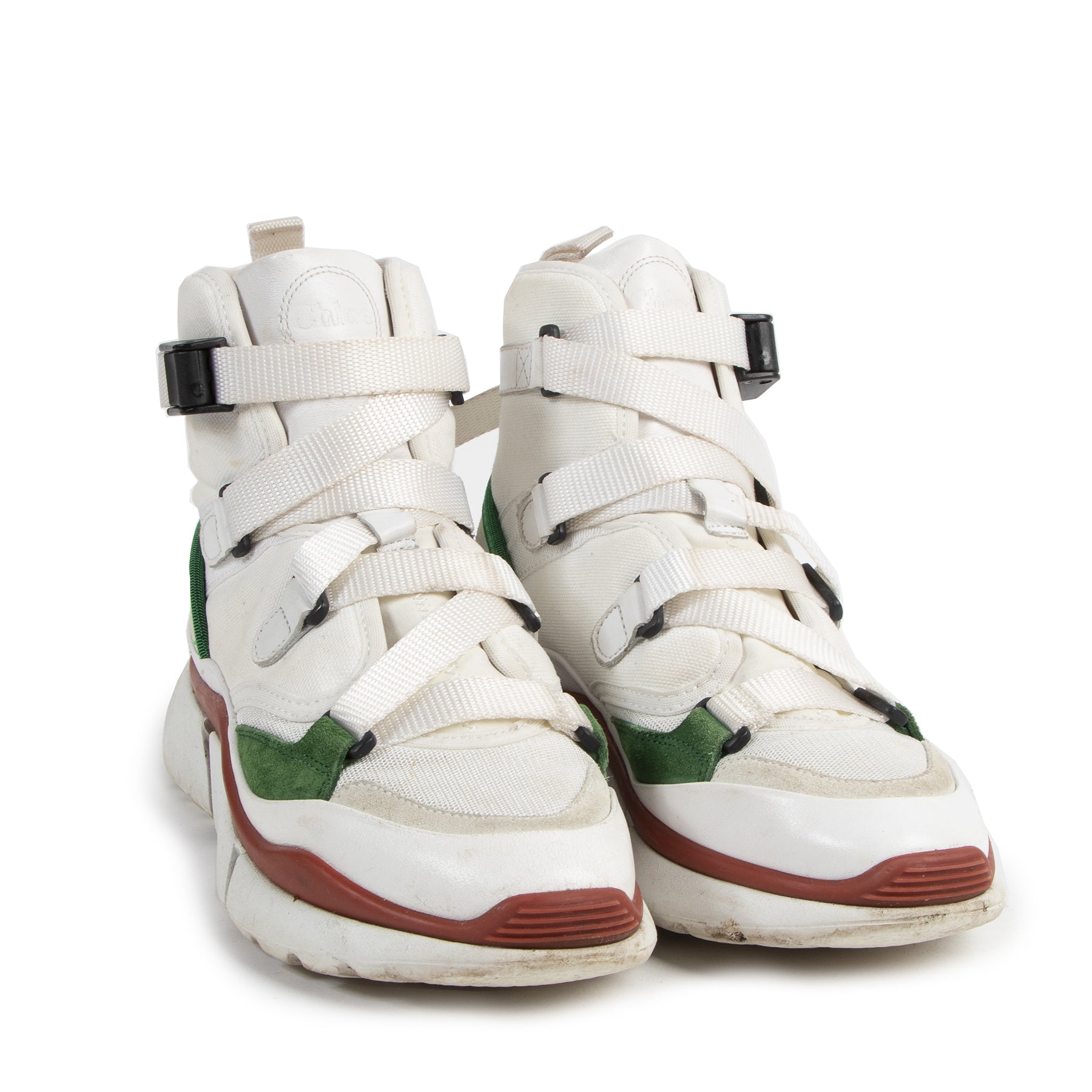 Chloé Sonnie High Top Sneakers White/Red/Green for the best price