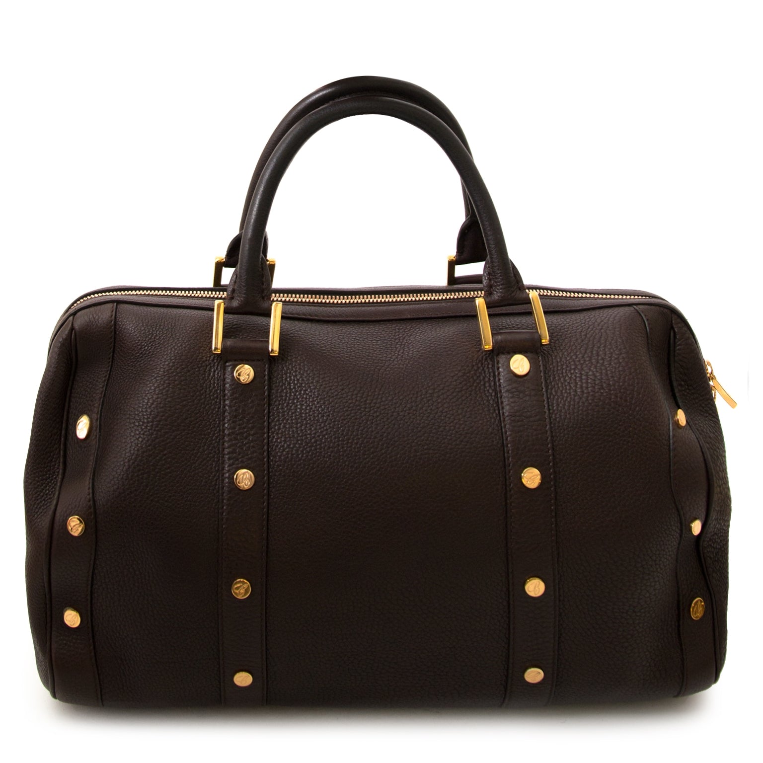 Chopard Bruine Boston Leren Tas "L"