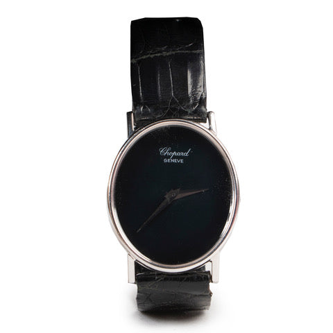Buy now vintage luxury designer watch Chopard Genève 2023 White Gold Crocodile Strap Watch at Labellov