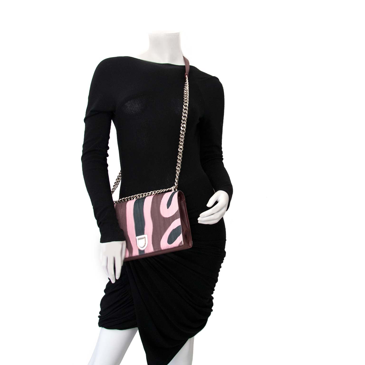 hristian Dior Diorama Printed Patchwork Leather Bag