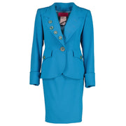 buy authentic vintage Christian Lacroix Vintage Turquoise Skirt Suit Set at Labellov for the best price