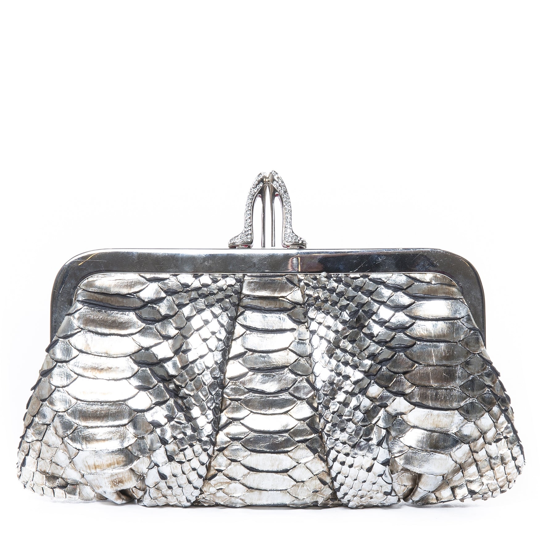 Christian Louboutin Metallic Python Loubiday Clutch