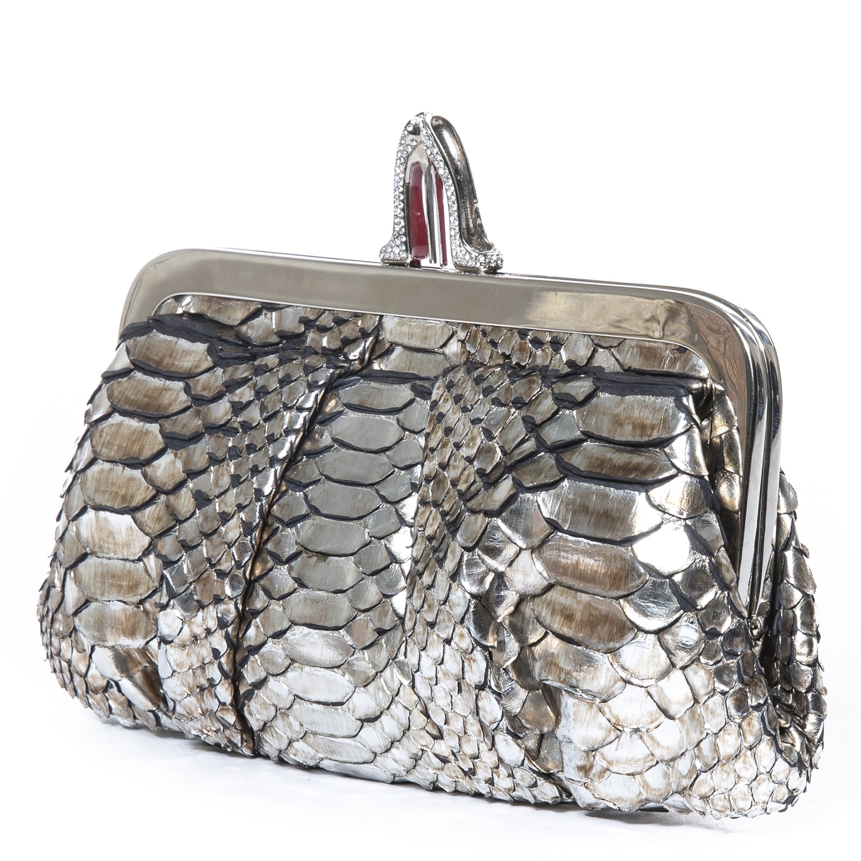Christian Louboutin Metallic Python Loubiday Clutch