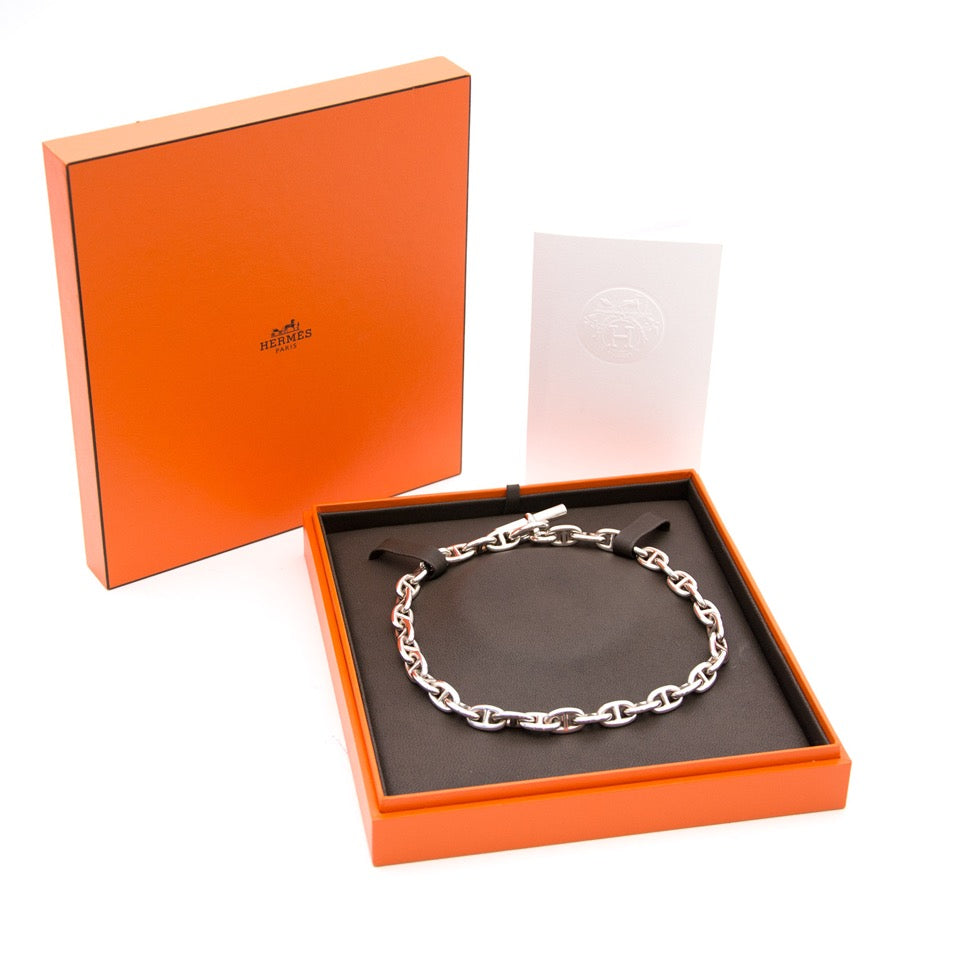 koop veilig online of boetiek antwerpen Hermès Silver Chaine d'Ancre Necklace