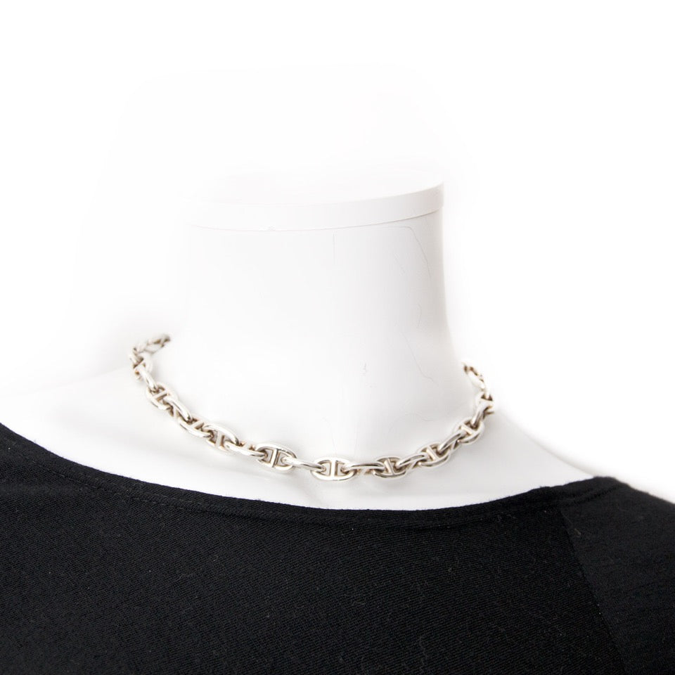 acheter en ligne seconde main Hermès Silver Chaine d'Ancre Necklace pour le meilleur prix