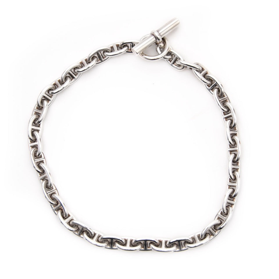 shop safe online at the best price Hermès Silver Chaine d'Ancre Necklace
