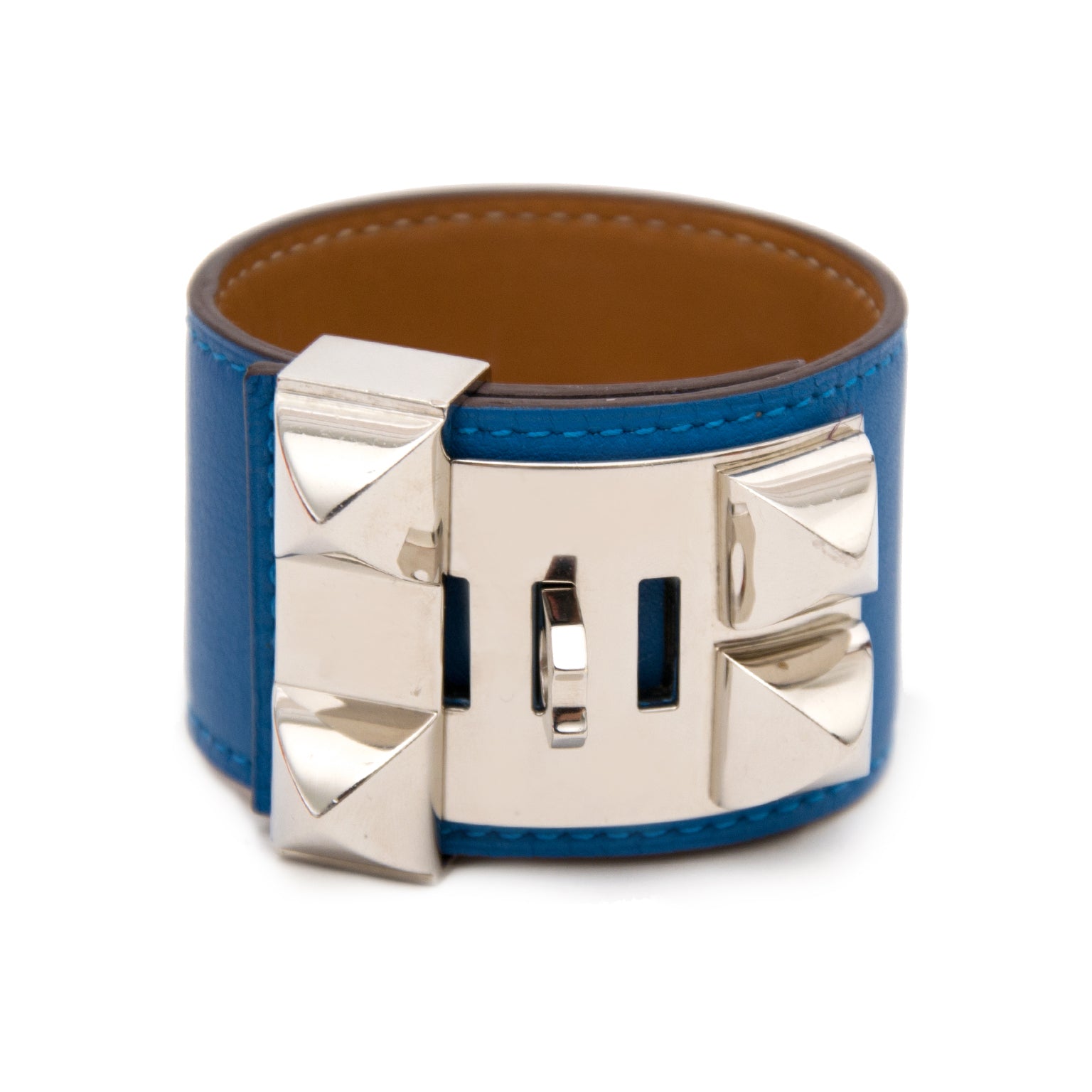 Hermès Collier de Chien Bleu de Galice PHW