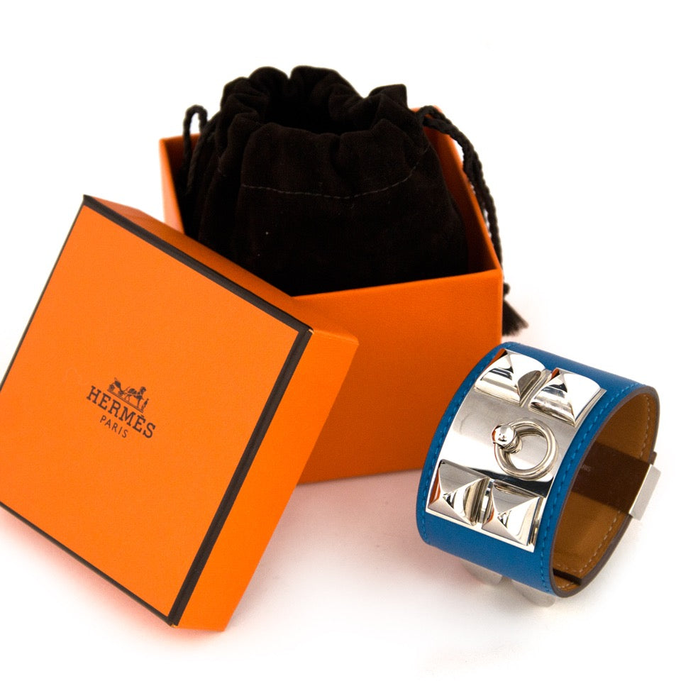 Hermès Collier de Chien Bleu de Galice PHW