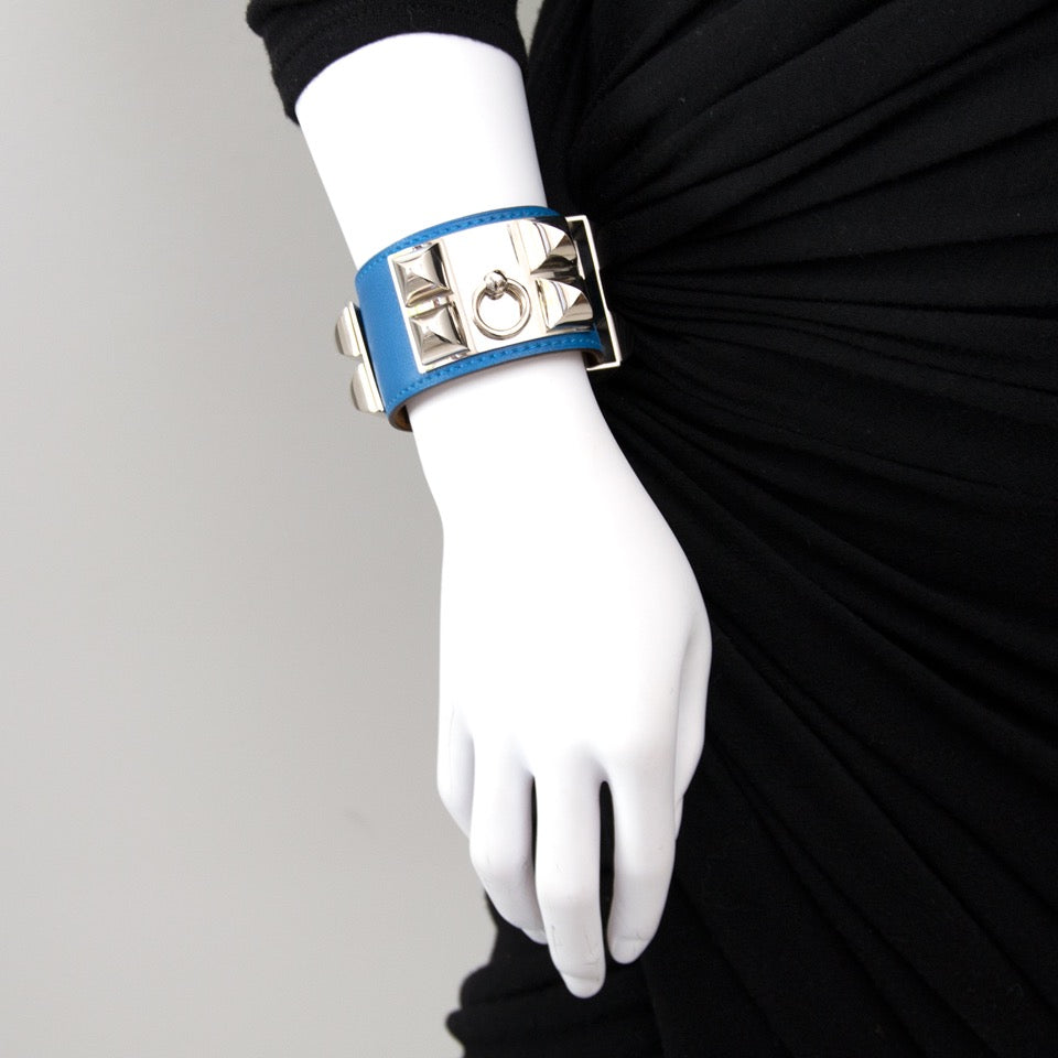 Hermès Collier de Chien Bleu de Galice PHW